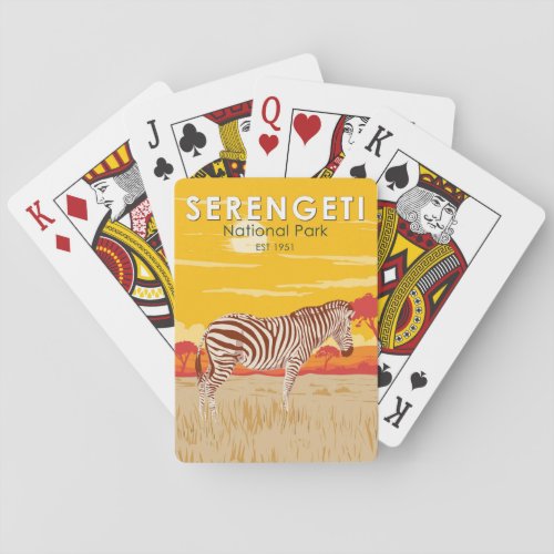 Serengeti National Park Zebra Travel Art Vintage Playing Cards
