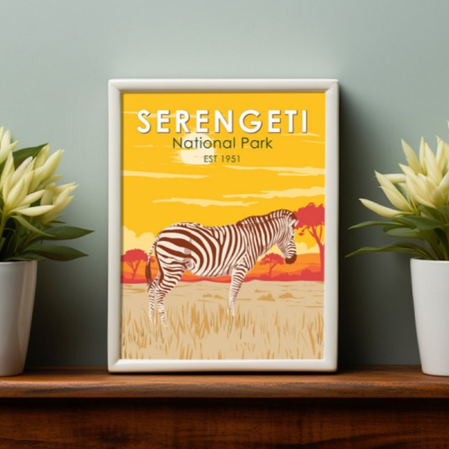 Serengeti National Park Zebra Travel Art Vintage Poster (Creator Uploaded)