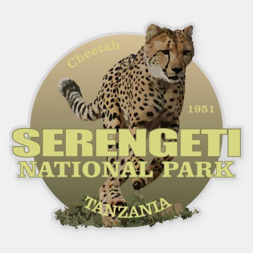 Serengeti NP Cheetah WT Sticker