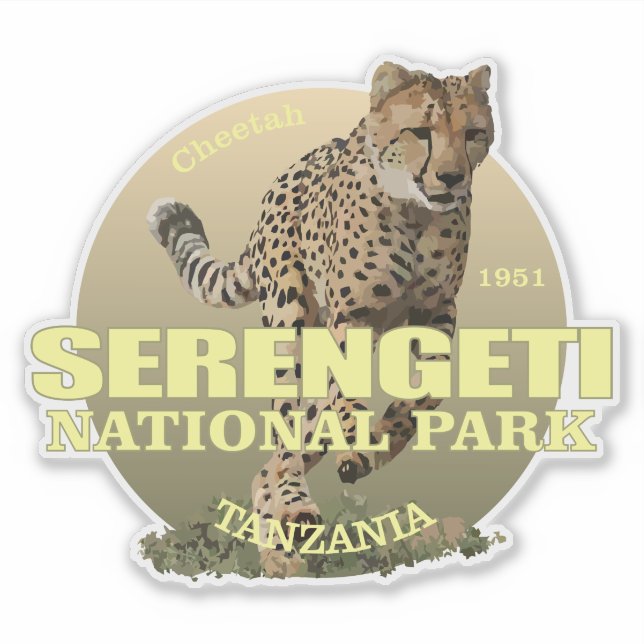 Serengeti NP (Cheetah) WT Sticker (Front)