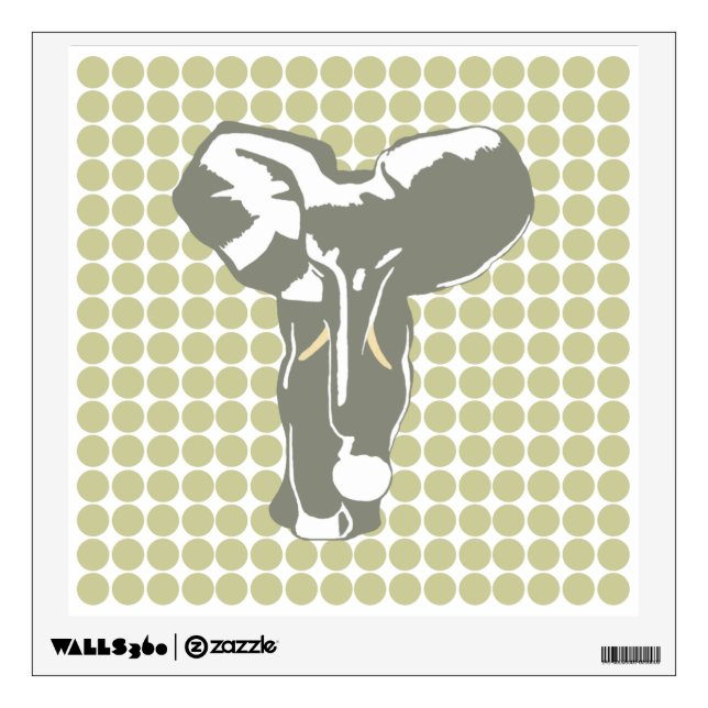 Serengeti Safari Dot with Pop Art Elephant Wall Sticker (Front)