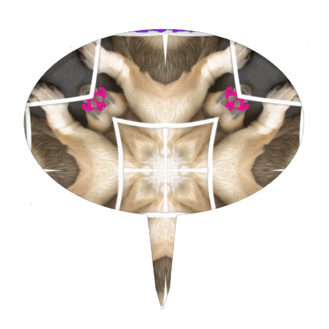 Serengeti Splendor: Vibrant Animal Hide Artistry Cake Topper (Front)