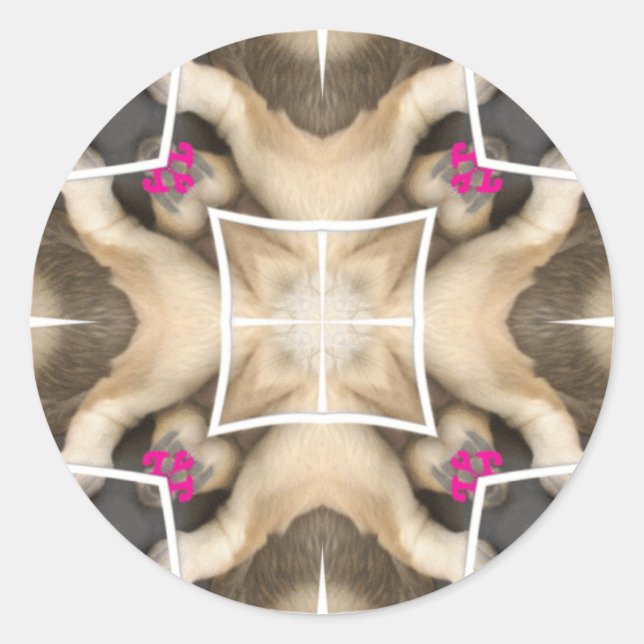 Serengeti Splendor: Vibrant Animal Hide Artistry Classic Round Sticker (Front)