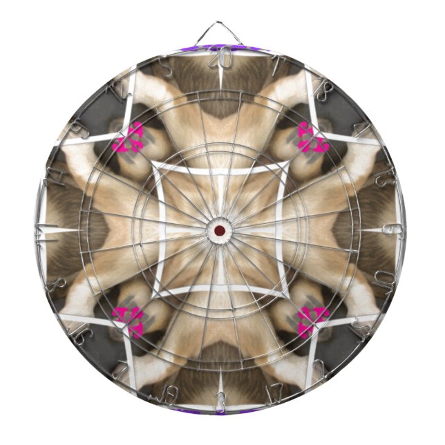 Serengeti Splendor: Vibrant Animal Hide Artistry Dart Board (Front)