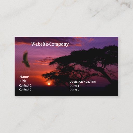 Customizable Serengeti Sunset Business Cards
