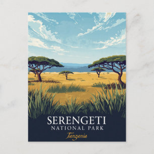 Serengeti Tanzania Safari Postcard