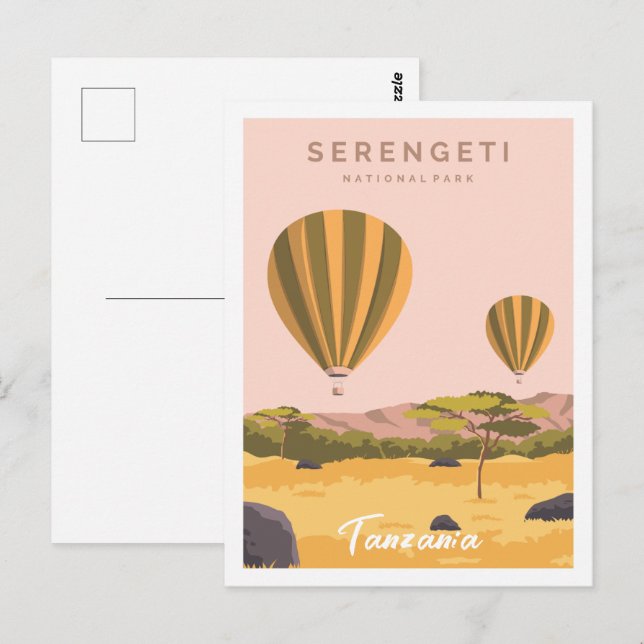 Serengeti Tanzania Travel Place Illustration Postcard (Front/Back)