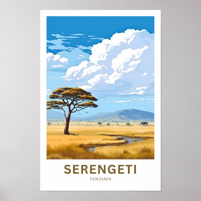 Serengeti Tanzania Travel Print (Front)