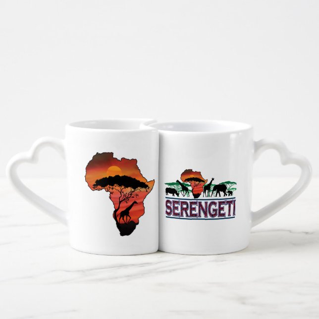 Serengeti with African Animals Coffee Mug Set (Back Nesting)