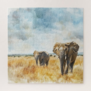 Serengetti Elephants Jigsaw Puzzle