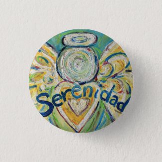 Serenidad Angel Art Button Lapel Pin Pendant