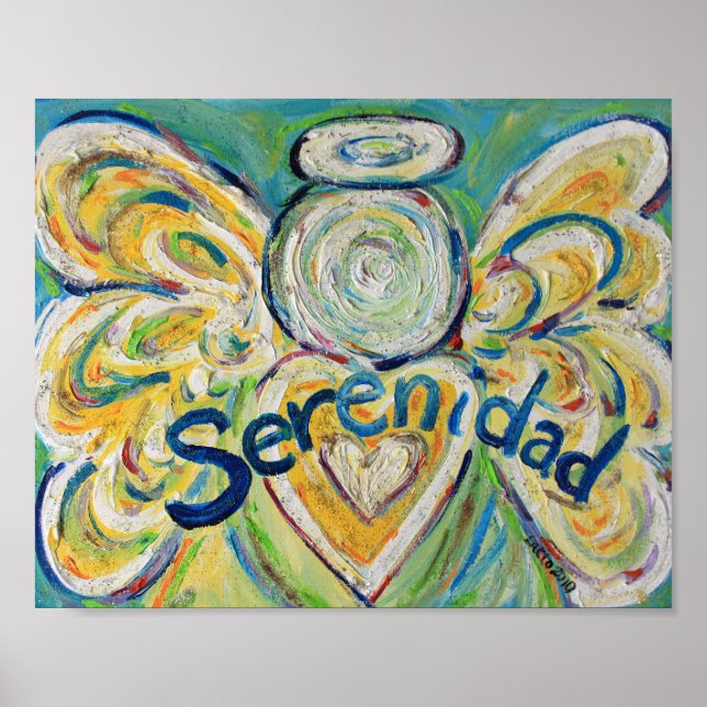Serenidad Angel Inspirational Art Print Poster (Front)
