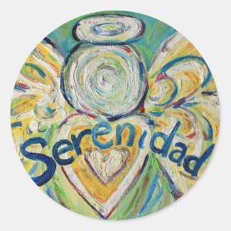Serenidad Angel Inspirational Word Custom Stickers