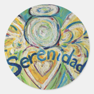 Serenidad Angel Inspirational Word Custom Stickers
