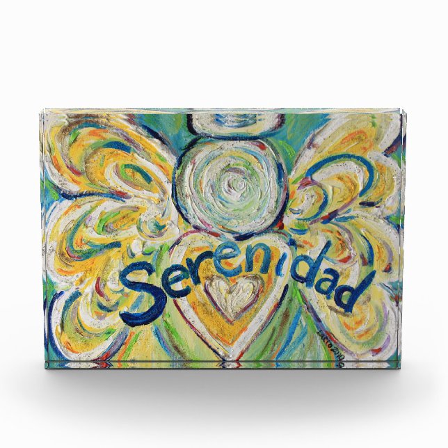 Serenidad Angel Word Art Custom Award Paperweight (Front)