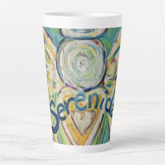 Serenidad Angel Word Art Custom Latte Mug Cup