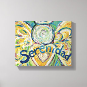 Serenidad Angel Word Art Painting Wrapped Canvas Print