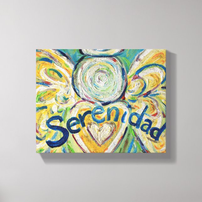 Serenidad Angel Word Art Painting Wrapped Canvas Print (Front)