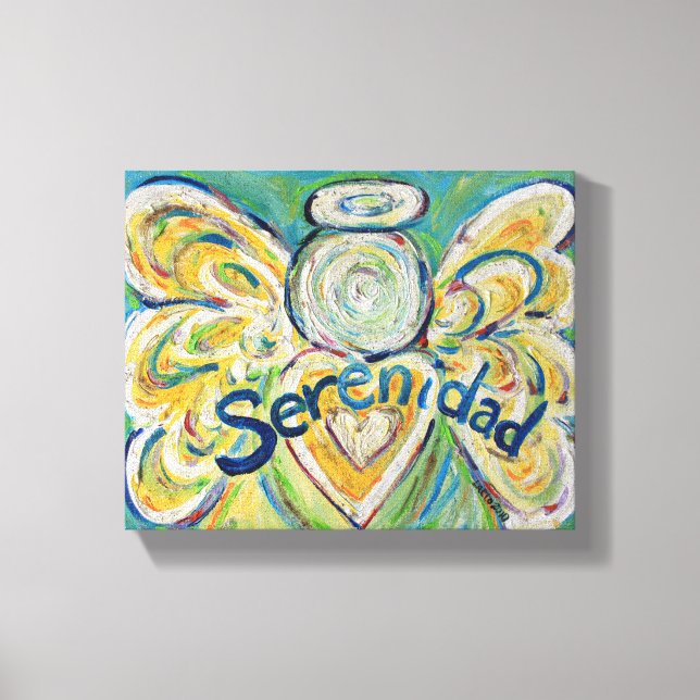 Serenidad Angel Word Art Painting Wrapped Canvas Print (Front)