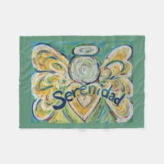 Serenidad Guardian Angel Art Custom Fleece Blanket