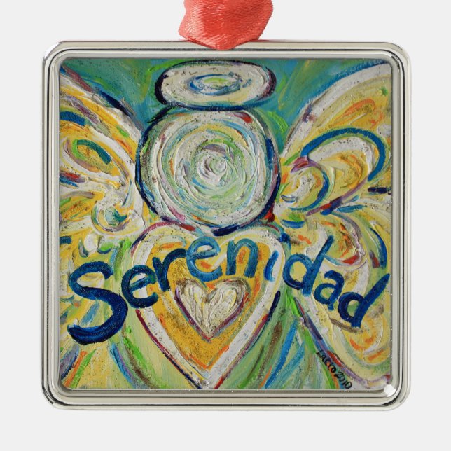 Serenidad Inspirational Angel Word Ornament (Front)