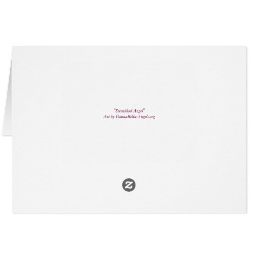 Serenidad "Serenity" Word Angel Greeting Card (Back Horizontal)