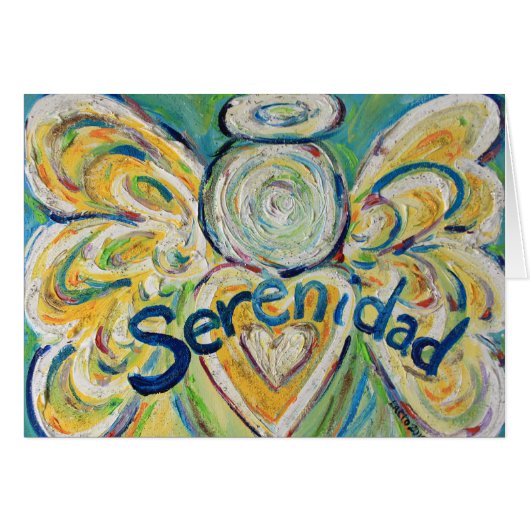 Serenidad "Serenity" Word Angel Greeting Card (Front Horizontal)