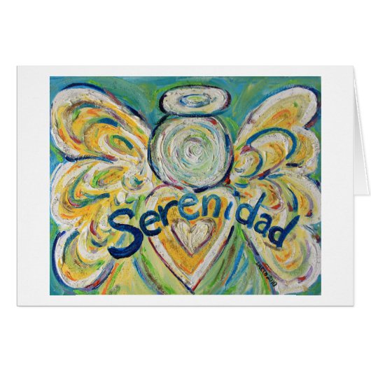 Serenidad Word Angel Inspirational Greeting Card (Front Horizontal)