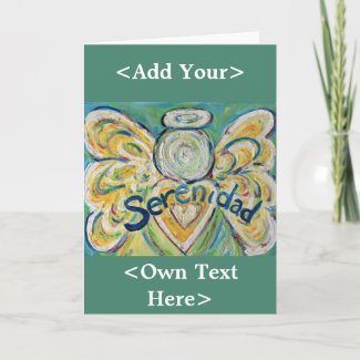 Serenidad Word Angel Inspirational Greeting Card