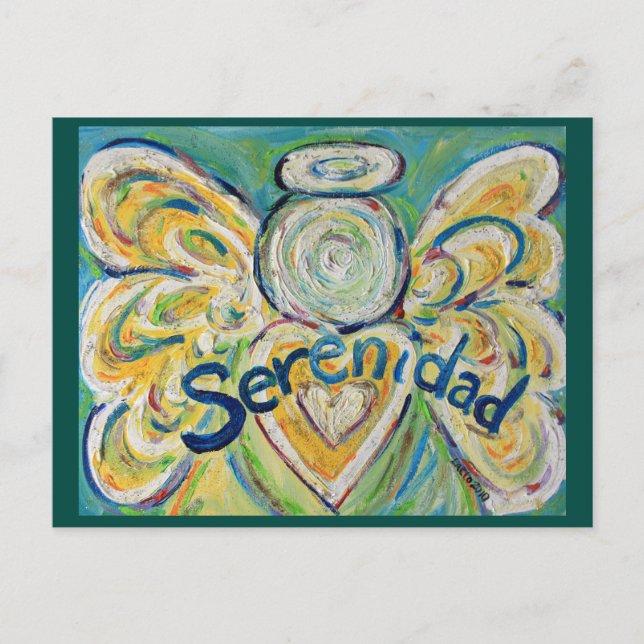 Serenidad Word Angel Inspirational Postcard (Front)