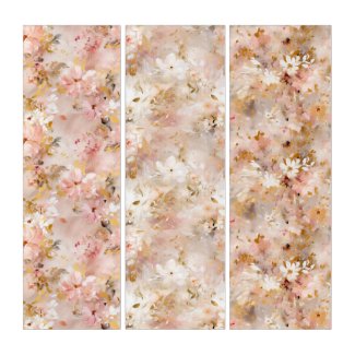 Serenity Abstract Pastel Floral Triptych