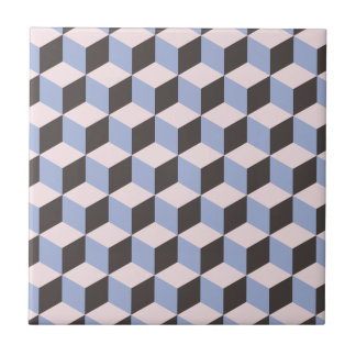 Serenity and Rose Quartz 3D Cube Pattern Tile