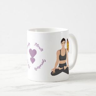 Serenity Attracts Serendipity Yoga Butterfly Love Coffee Mug