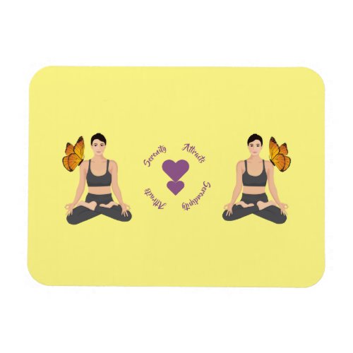 Serenity Attracts Serendipity Yoga Butterfly Love Magnet