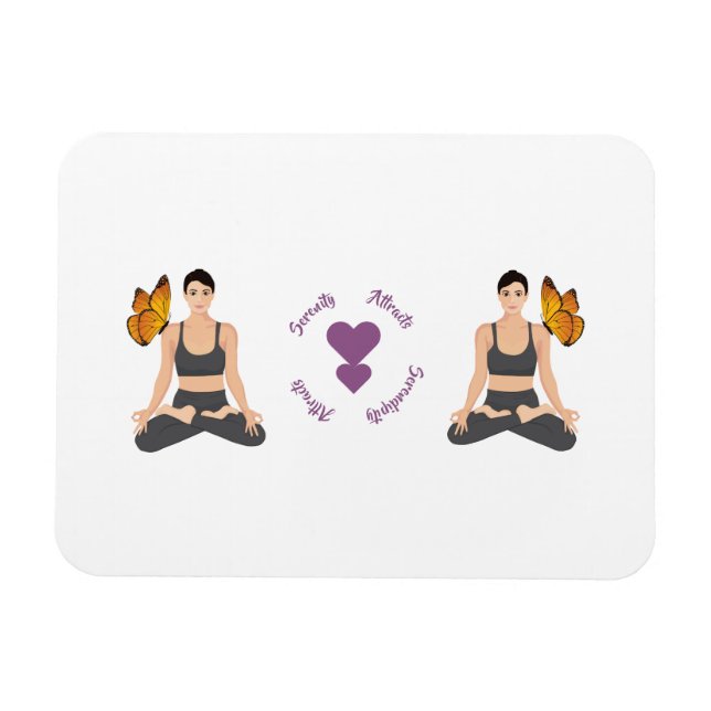 Serenity Attracts Serendipity Yoga Butterfly Love Magnet (Horizontal)