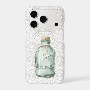 Serenity Beach White Coral Starfish Bottle iPhone 17 Pro Case