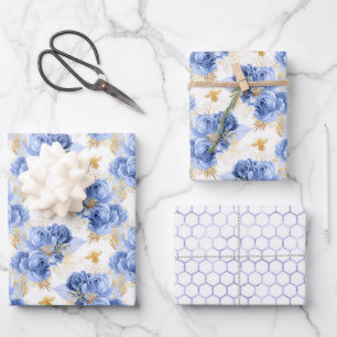 Serenity Bee Pattern  Wrapping Paper Sheets