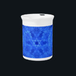 Serenity Beverage Pitcher<br><div class="desc">Serene Blue. A nice blue and white fractal image somewhat reminiscent of outstretched feathers at the end of a bird's wing. There is also a small Star of David (Magen David) in the center. Originally the back ground for another picture I thought it was nice enough to stand on its...</div>