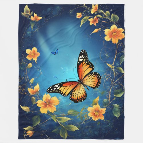  Serenity Blooms Butterflys Journey Fleece Blanket