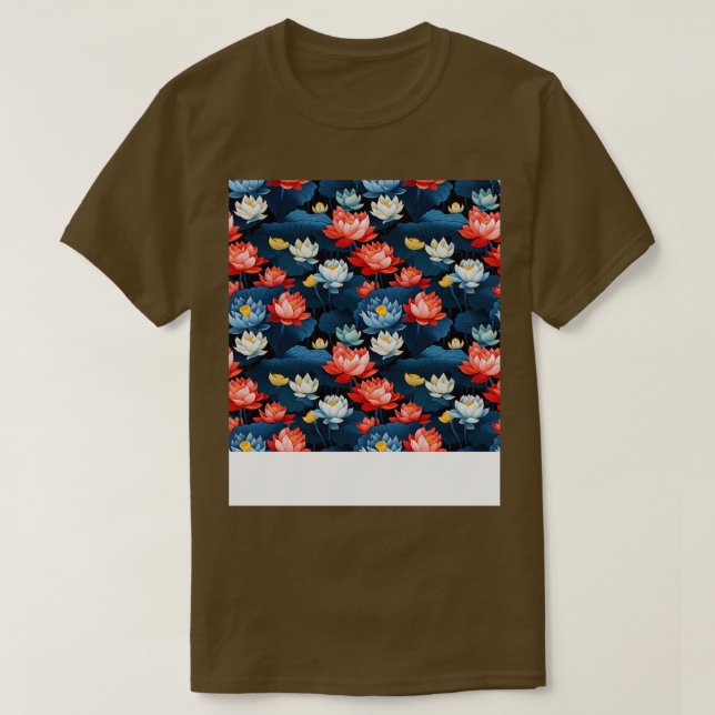 Serenity Blooms Timeless Lotus Flower Pattern 17 T-Shirt (Design Front)