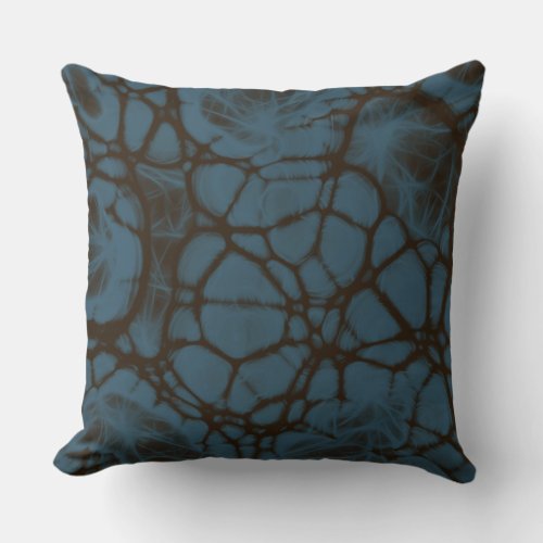 Serenity blue brown abstract Throw pillow