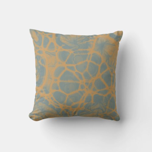 serenity blue peach abstract Throw pillow