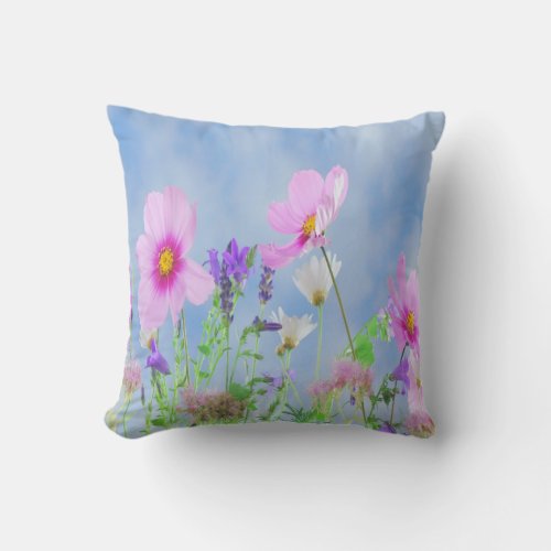 Serenity Blue Rose quartz Flower Purple pillow