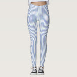 Serenity Blue Stripe Pattern Leggings