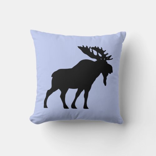 Serenity Blue  Throw pillow moose
