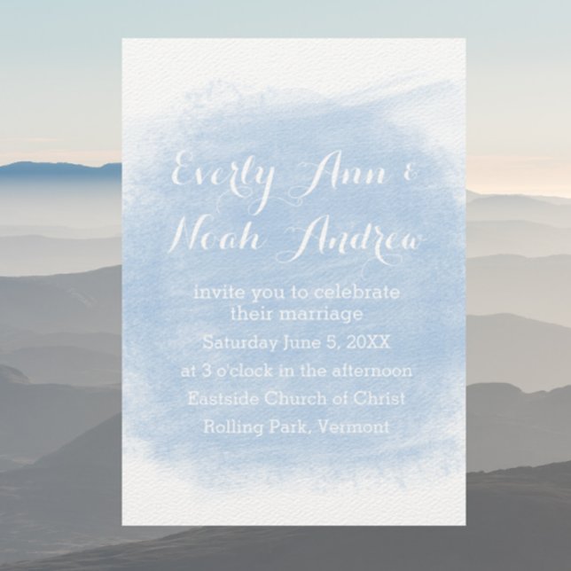Serenity Blue Watercolor Wedding Invitation (Creator Uploaded)