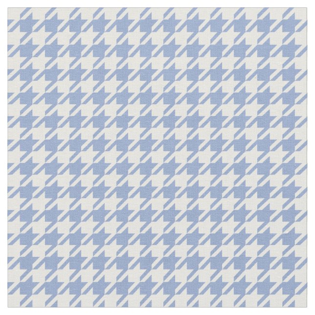 Serenity Blue & White Houndstooth Fabric (Close Up)