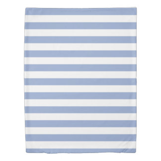 Serenity Blue & White Striped Duvet Cover