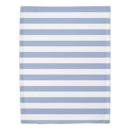 Serenity Blue & White Striped Duvet Cover