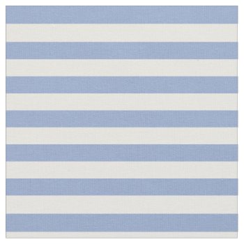 Serenity Blue & White Striped Fabric by StripyStripes at Zazzle